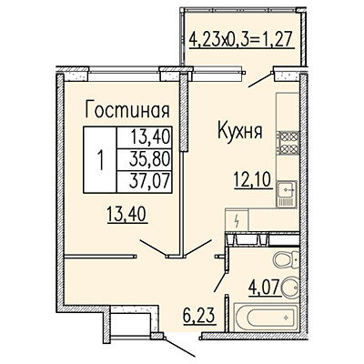 1 комнатные квартиры в ЖК Классика