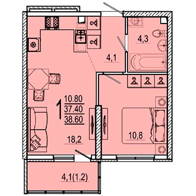 1 комнатные квартиры в ЖК Клевер