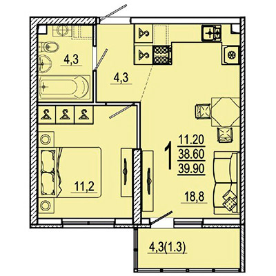 1 комнатные квартиры в ЖК Клевер
