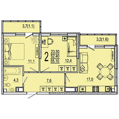 2 комнатные квартиры в ЖК Клевер