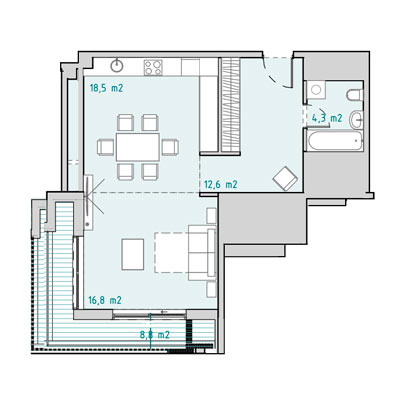 1 комнатные квартиры в ЖК Грани Residence