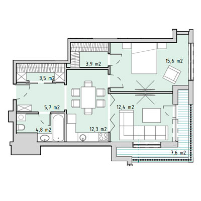 2 комнатные квартиры в ЖК Грани Residence