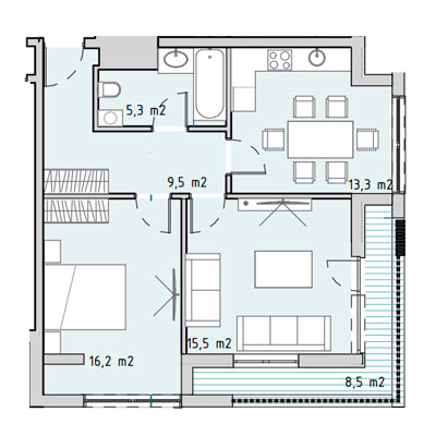 2 комнатные квартиры в ЖК Грани Residence