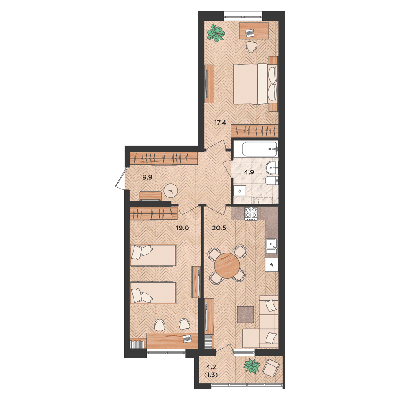 2 комнатные квартиры в ЖК Мята