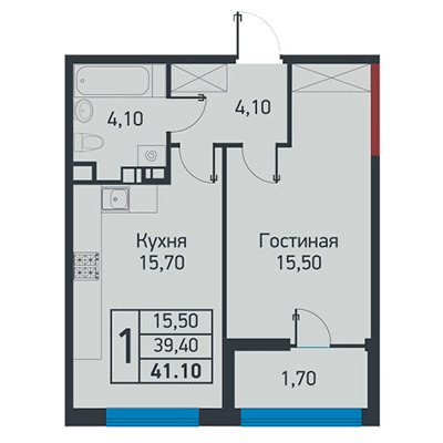 1 комнатная квартиры в ЖК Босфор